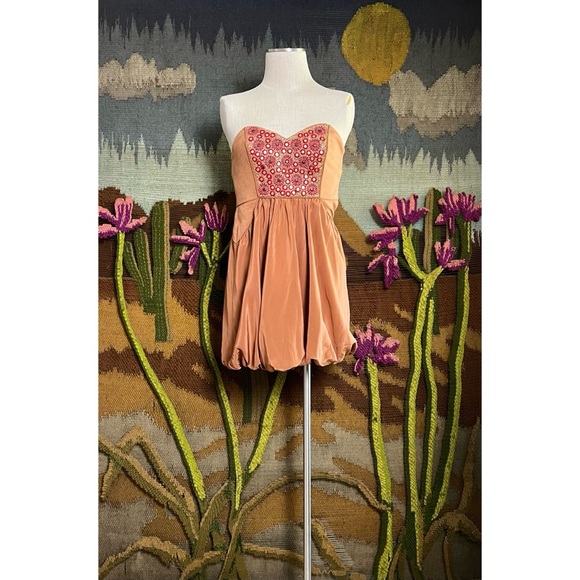 Tibi Beaded Strapless Mini Dress 2 - Picture 3 of 15